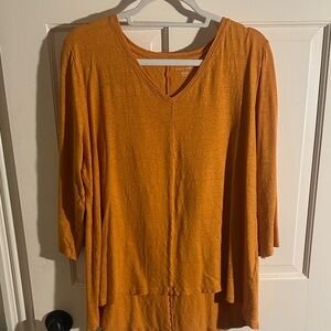 Eileen Fisher Mustard V-Neck Tunic